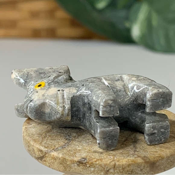 Miniature MOOSE Stone Carving Mini Figurine Steatite Soapstone Carved Animal Elk - Picture 10 of 12